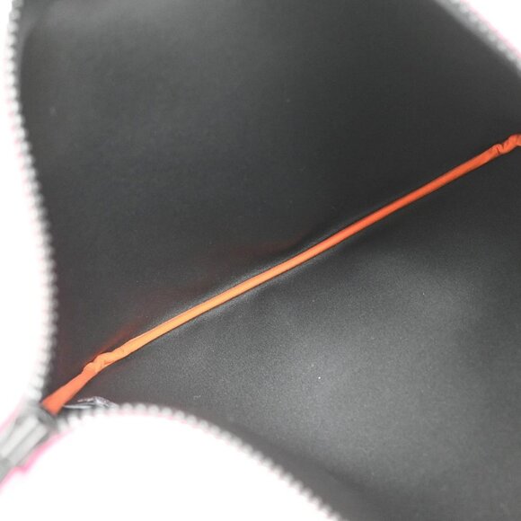 HERMES Logo Neobain GM Flat Pouch Polyamide Elastane Leather Pink 62KB569 - Picture 9 of 13